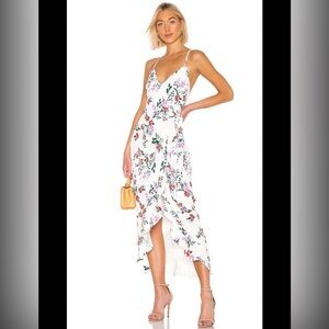 The Jetset Diaries Floral Wrap Dress - White and Pink